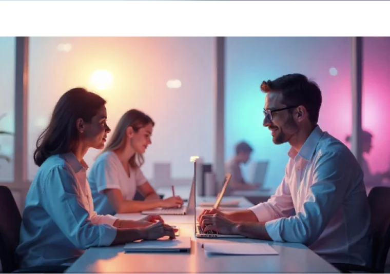 Equipo de trabajo en una sesión de colaboración
