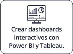 Crear dashboards interactivos con Power BI y Tableau.
