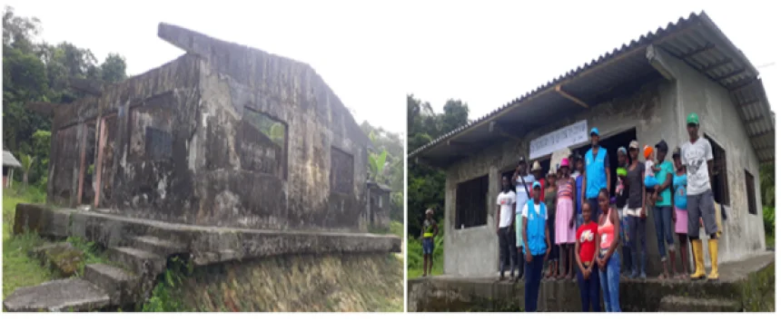 Antes y después de una obra comunitaria en Buenaventura