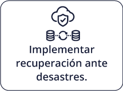 Implementar recuperación ante desastres.