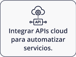 Integrar APIs cloud para automatizar servicios.