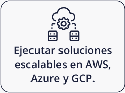Ejecutar soluciones escalables en AWS, Azure y GCP.