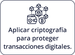 Aplicar criptografía para proteger transacciones digitales.