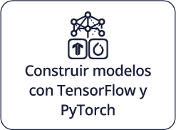Construir modelos con TensorFlow y PyTorch.