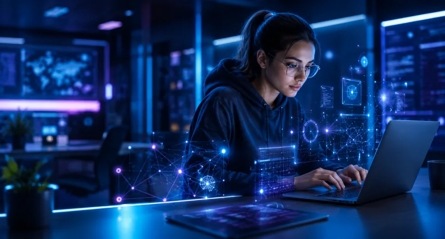 Estudiante desarrollando soluciones de Inteligencia Artificial